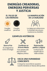 Energías creadoras y perversas equilibradas por la justicia